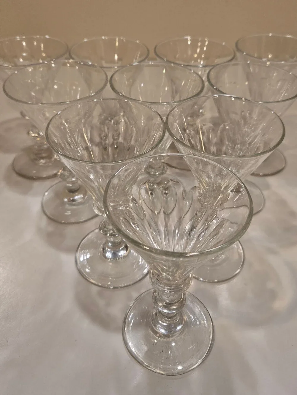 19th Century Snerleglass By Holmegaard Denmark Set Of 10 Toasting Glasses